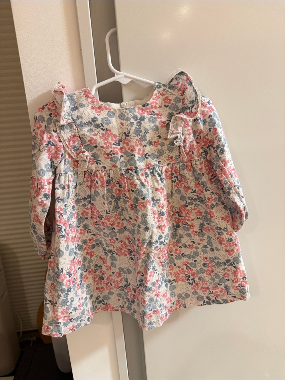 Tartine et Chocolat Floral Ruffle Long-Sleeve Tunic - Pink & Blue
